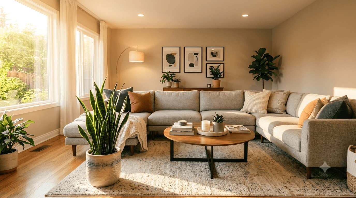 Low-maintenance snake plant placed near a sunny window for home decor