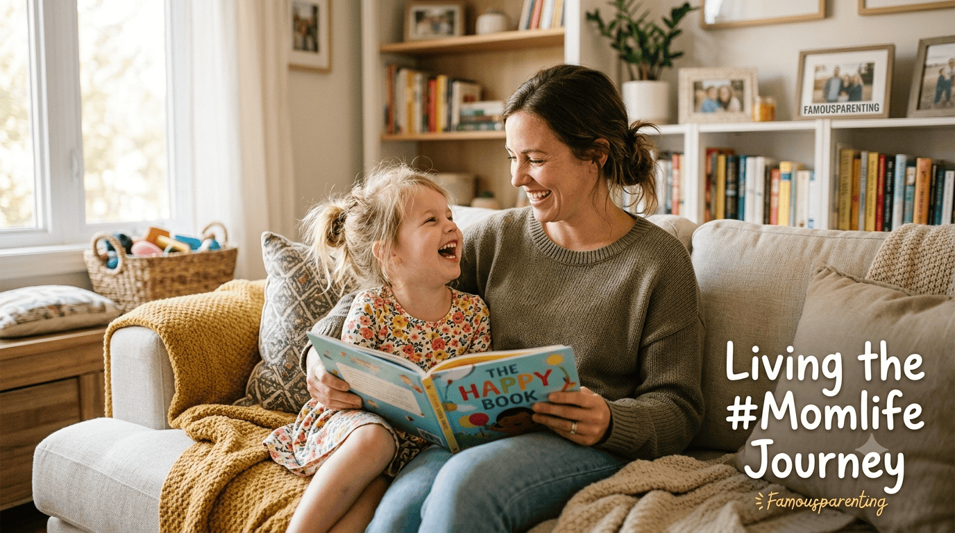 Mother and child sharing a happy moment, living the Famousparenting Momlife journey